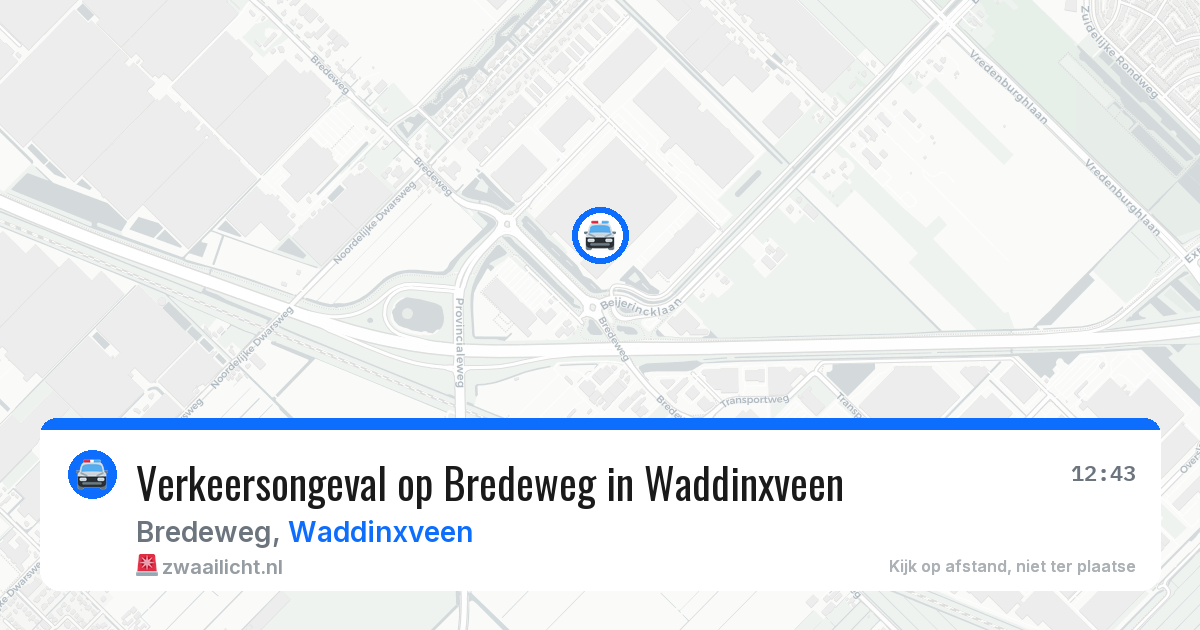 Verkeersongeval op Bredeweg in Waddinxveen — 27 mei 2026