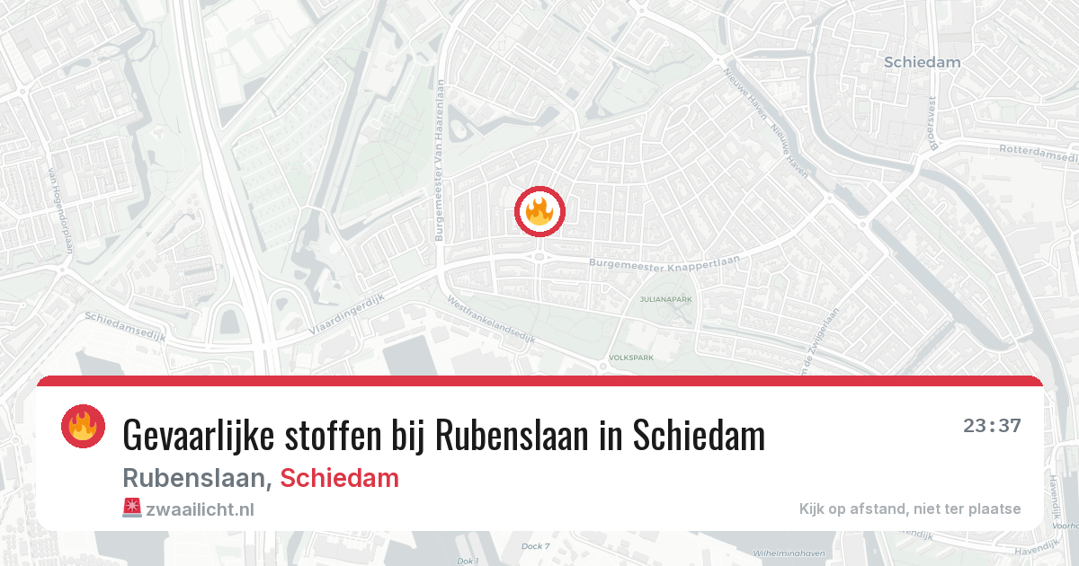 Gevaarlijke stoffen bij Rubenslaan in Schiedam — 4 jul 2026
