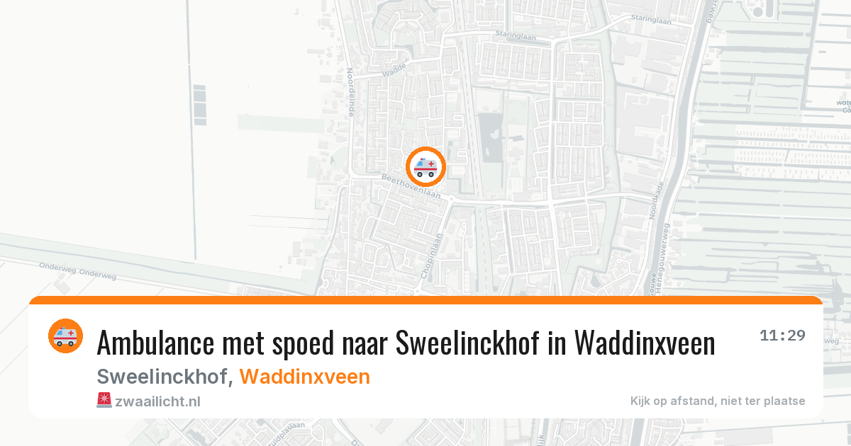 Ambulance met spoed naar Sweelinckhof in Waddinxveen — 15 jun 2026