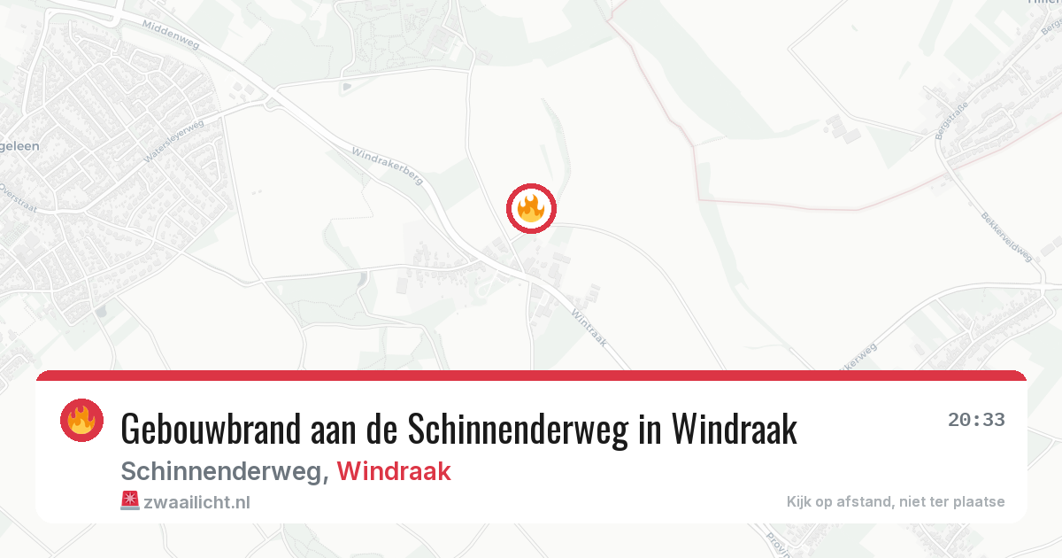 Gebouwbrand aan de Schinnenderweg in Windraak — 7 jul 2026