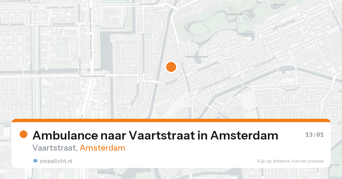 Ambulance naar Vaartstraat in Amsterdam — 17 aug 2026