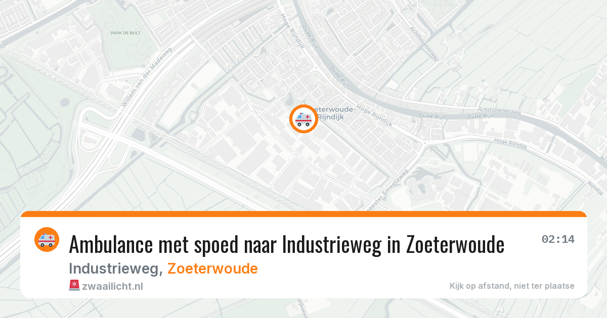 Ambulance met spoed naar Industrieweg in Zoeterwoude — 14 aug 2026