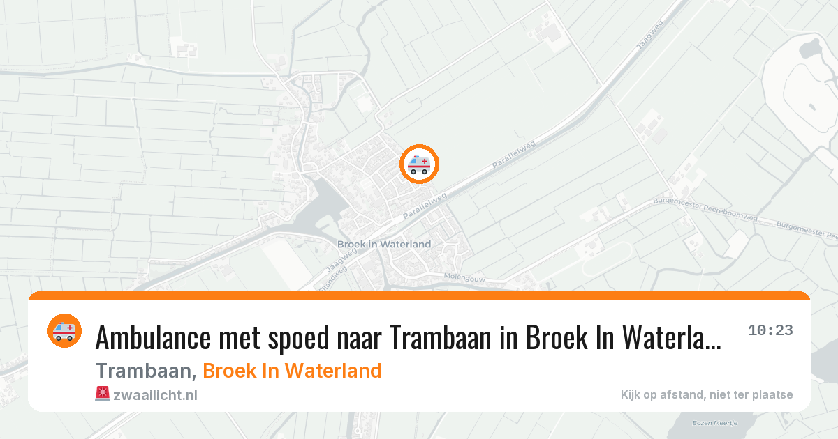 Ambulance met spoed naar Trambaan in Broek In Waterland — 28 jun 2026