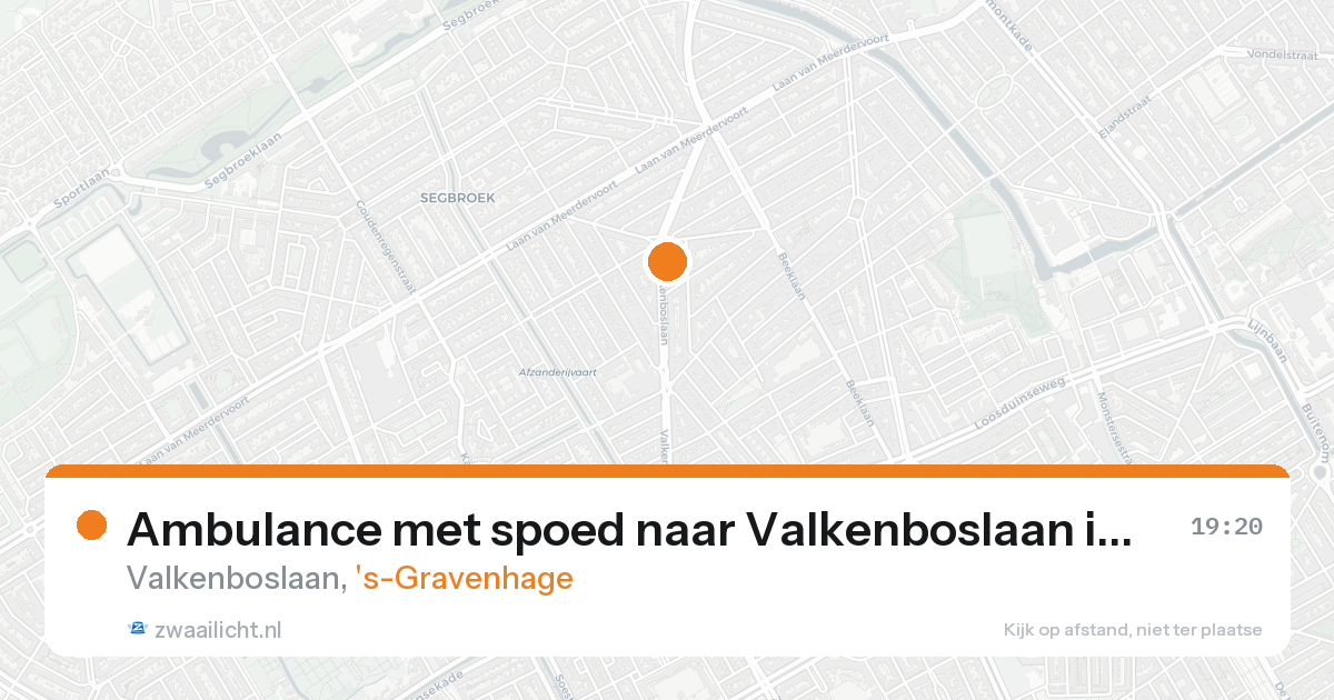 Ambulance met spoed naar Valkenboslaan in 's-Gravenhage — 15 aug 2026