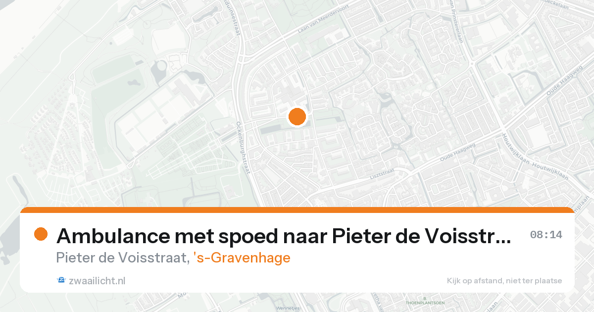 Ambulance met spoed naar Pieter de Voisstraat in 's-Gravenhage — 20 aug 2026