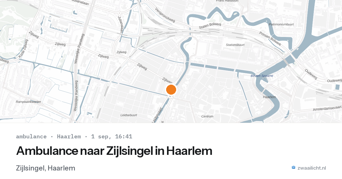 Ambulance naar Zijlsingel in Haarlem — 1 sep 2026