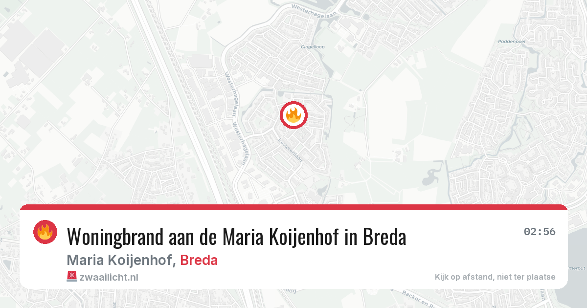 Woningbrand aan de Maria Koijenhof in Breda — 20 jun 2026