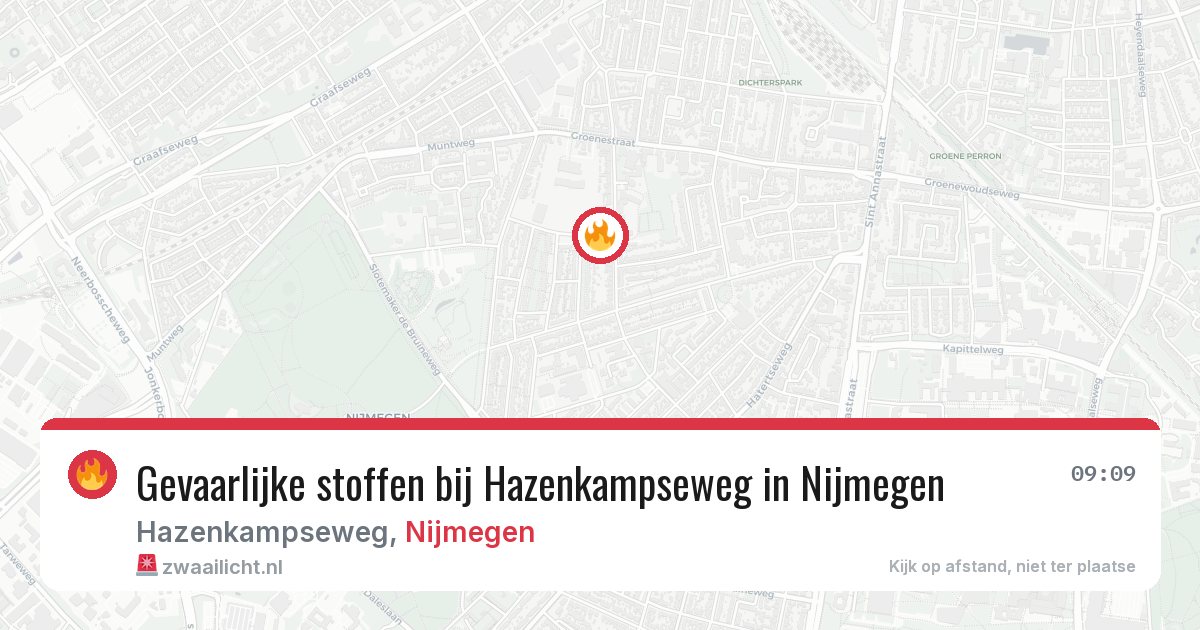 Gevaarlijke stoffen bij Hazenkampseweg in Nijmegen — 16 mei 2026