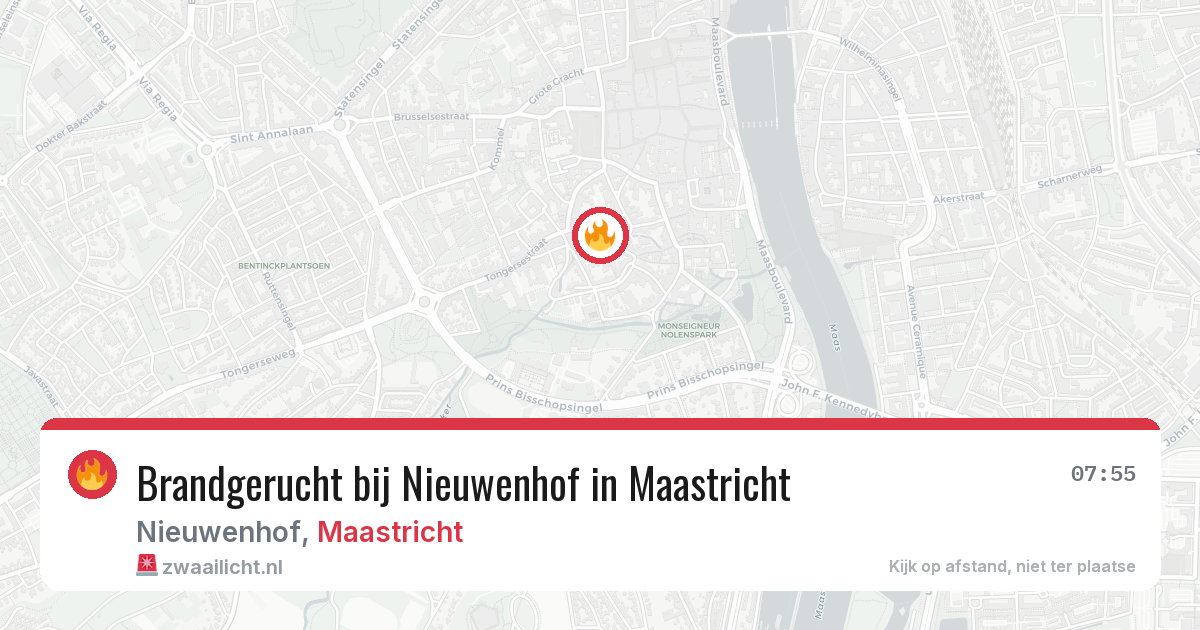 Brandgerucht bij Nieuwenhof in Maastricht — 12 jun 2026