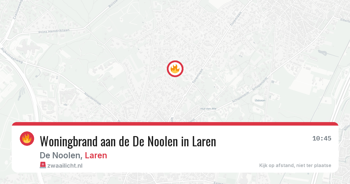 Woningbrand aan de De Noolen in Laren — 24 feb 2026