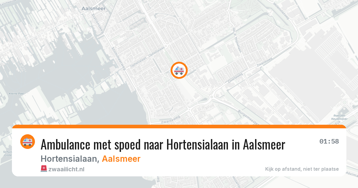 Ambulance met spoed naar Hortensialaan in Aalsmeer — 12 apr 2026