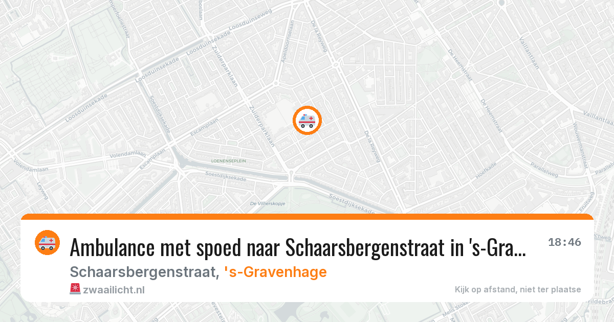 Ambulance met spoed naar Schaarsbergenstraat in 's-Gravenhage — 26 jun 2026