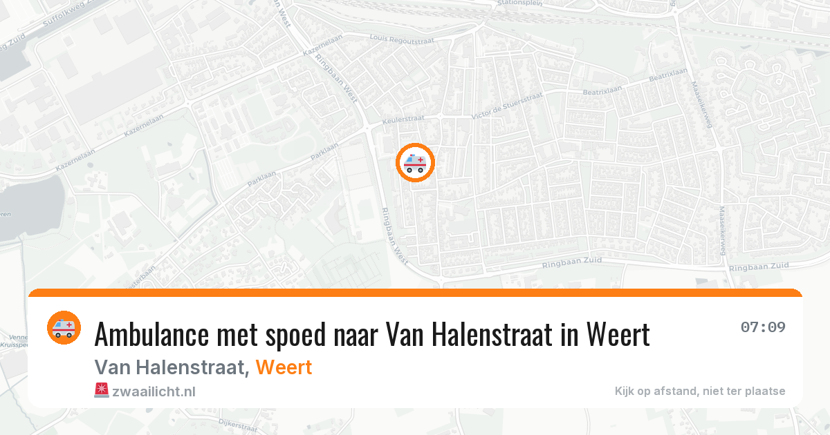 Ambulance met spoed naar Van Halenstraat in Weert — 9 jul 2026