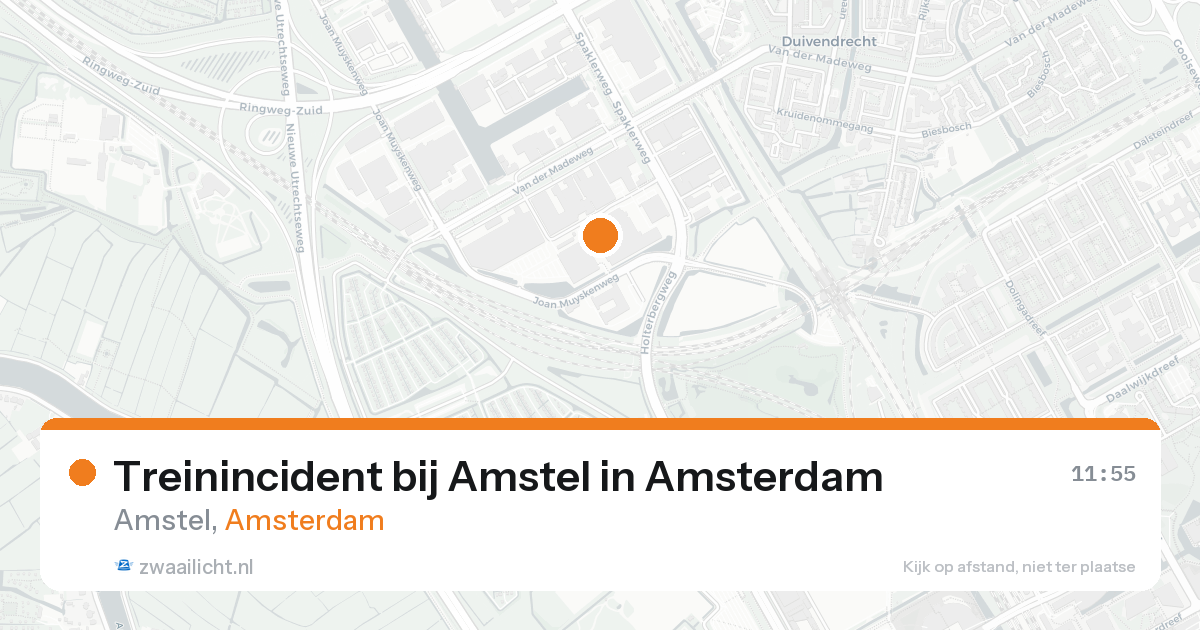 Treinincident bij Amstel in Amsterdam — 17 aug 2026