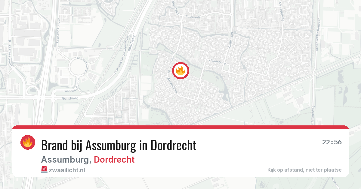 Brand bij Assumburg in Dordrecht — 9 aug 2026
