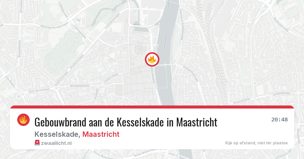 Gebouwbrand aan de Kesselskade in Maastricht — 2 aug 2026
