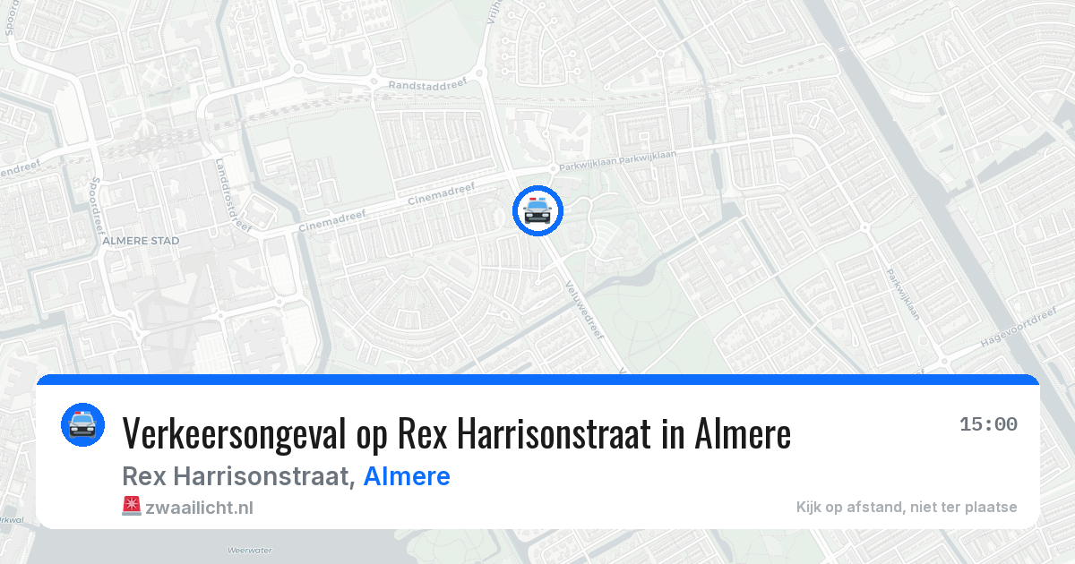 Verkeersongeval op Rex Harrisonstraat in Almere — 29 jul 2026