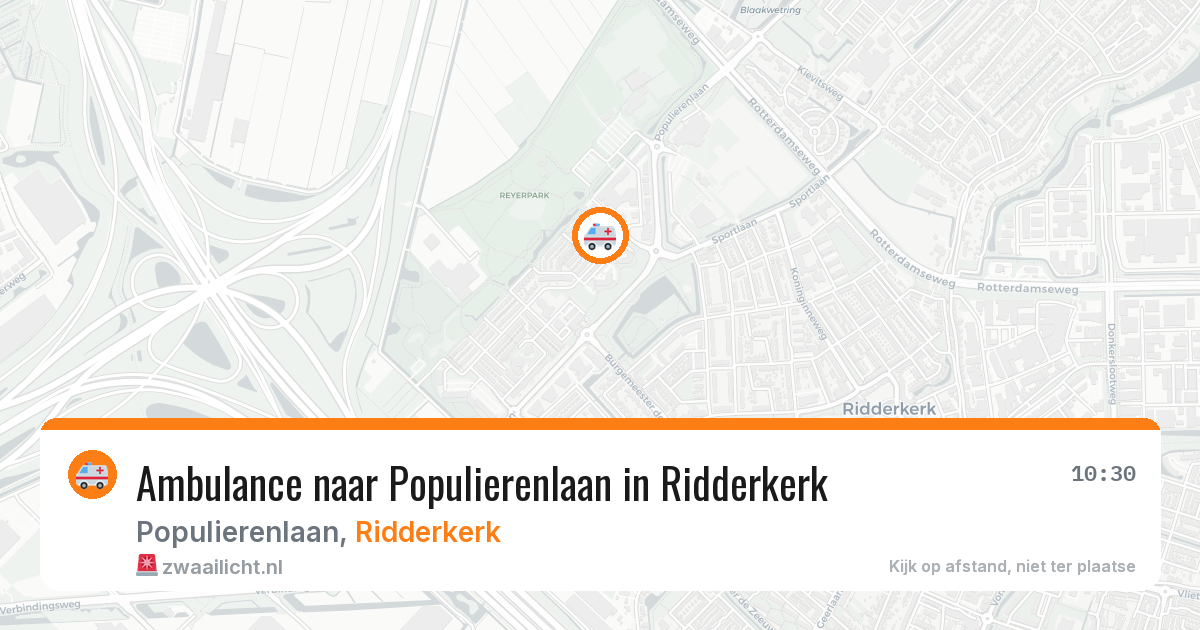Ambulance naar Populierenlaan in Ridderkerk — 13 aug 2026