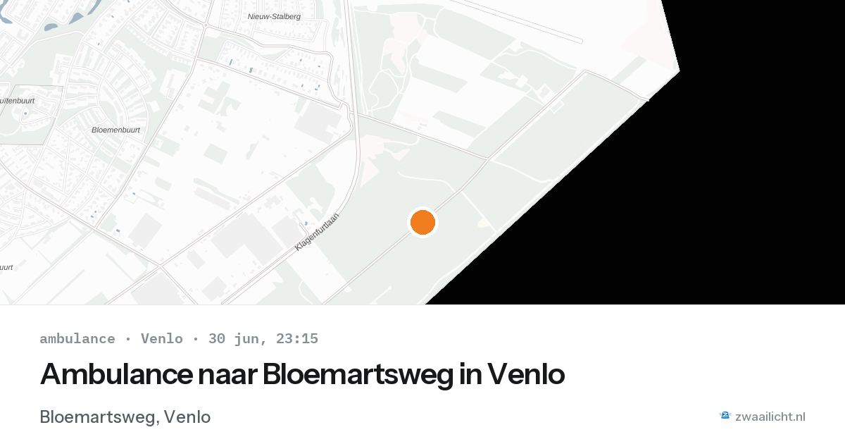 Ambulance naar Bloemartsweg in Venlo — 30 jun 2026