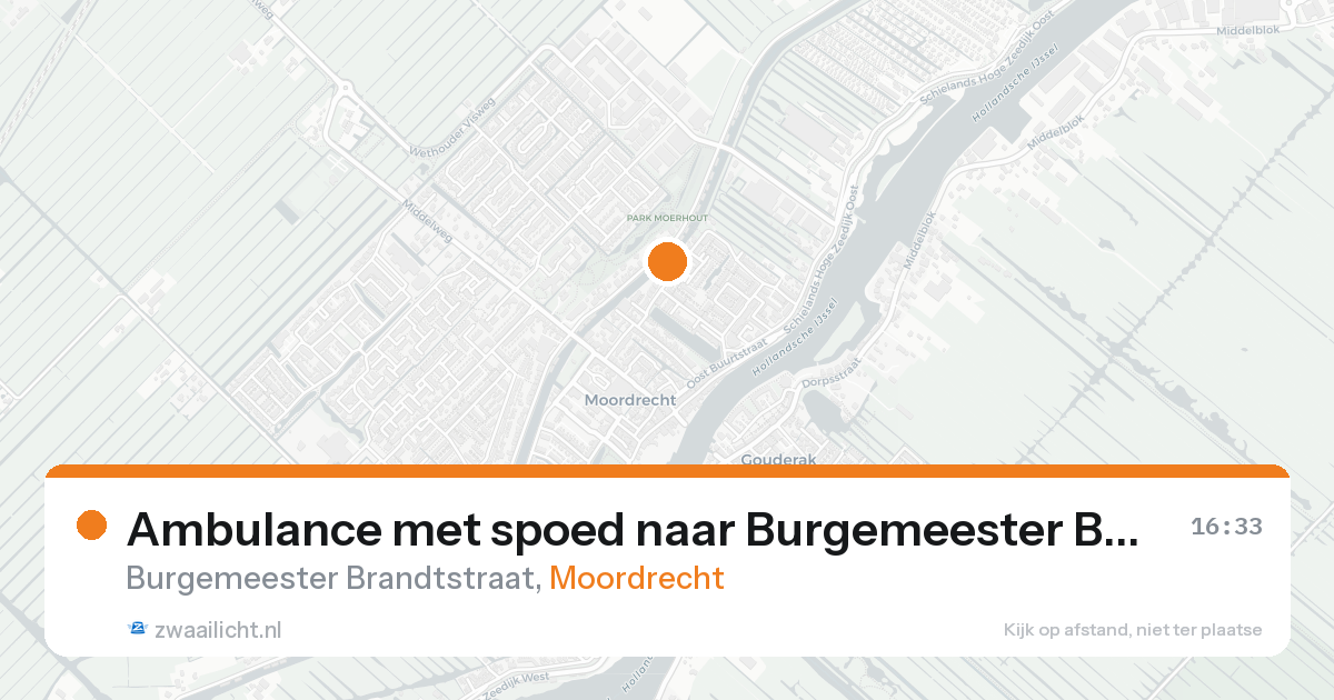 Ambulance met spoed naar Burgemeester Brandtstraat in Moordrecht — 15 jun 2026