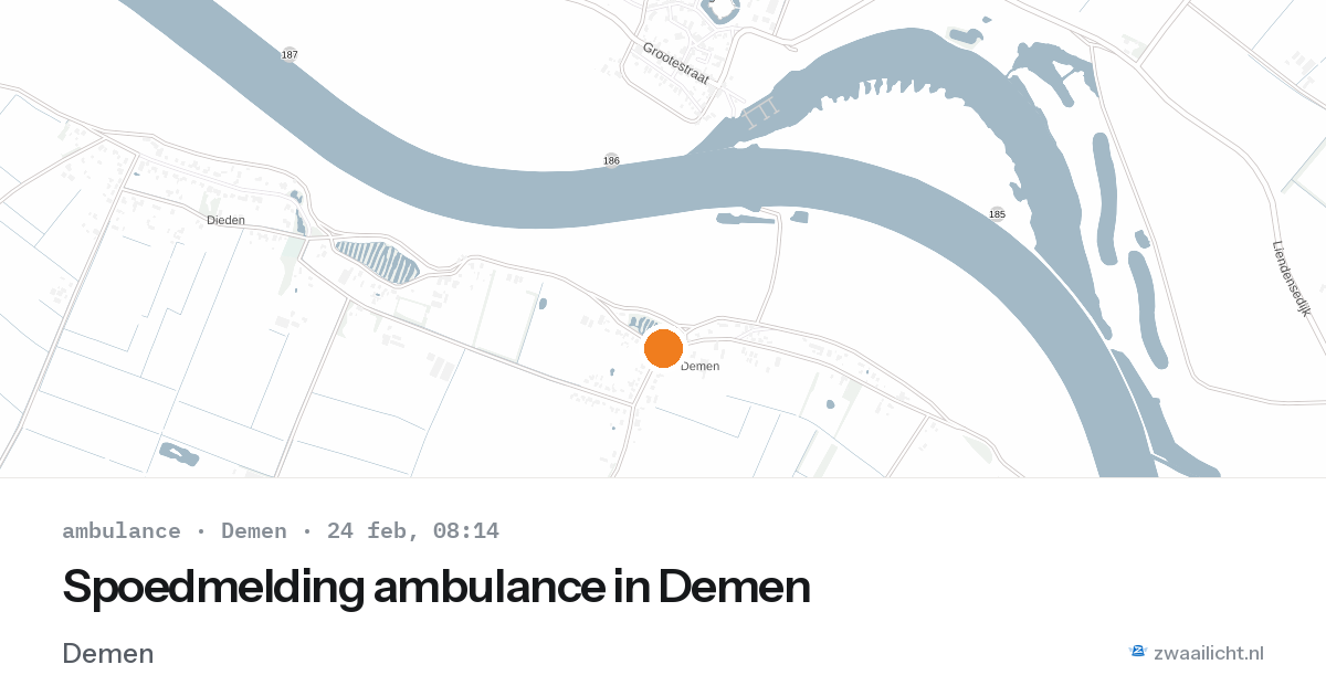 Spoedmelding ambulance in Demen — 24 feb 2026