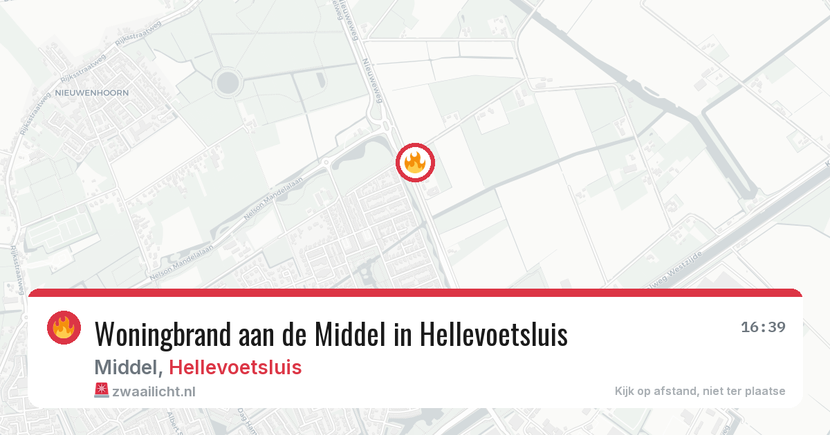 Woningbrand aan de Middel in Hellevoetsluis — 7 jun 2026
