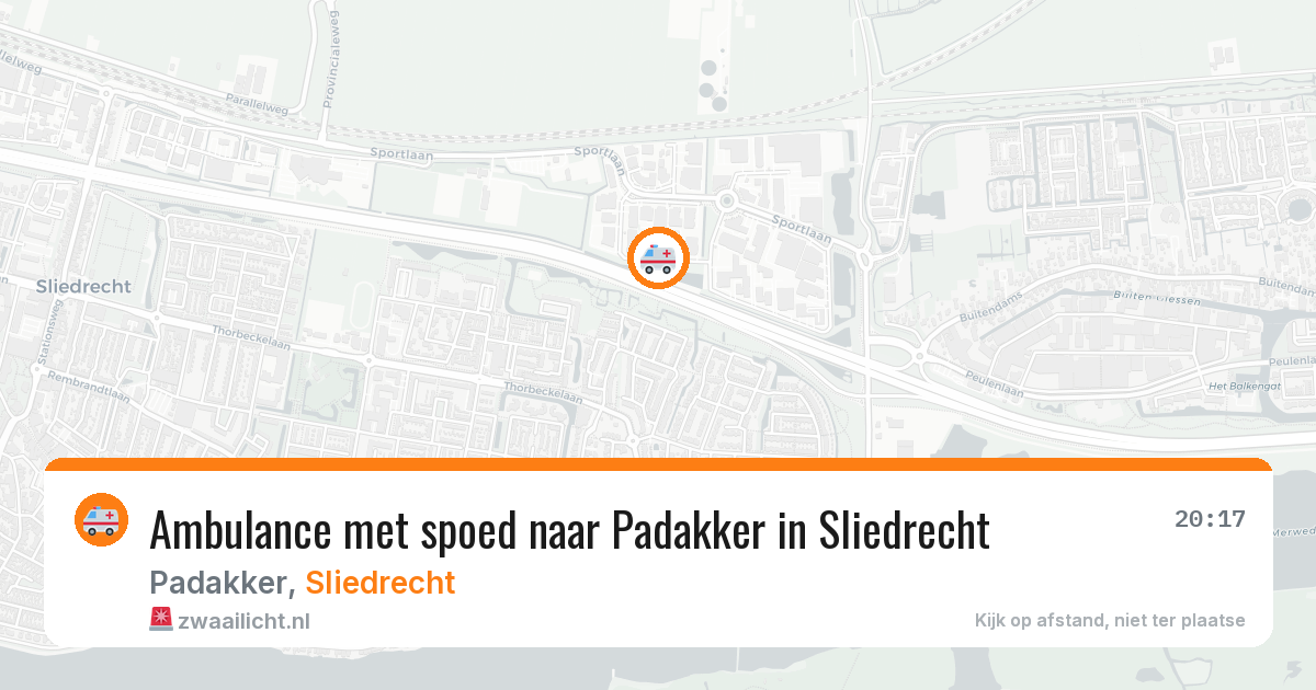 Ambulance met spoed naar Padakker in Sliedrecht — 22 jul 2026