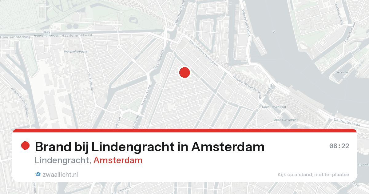 Brand bij Lindengracht in Amsterdam — 23 aug 2026
