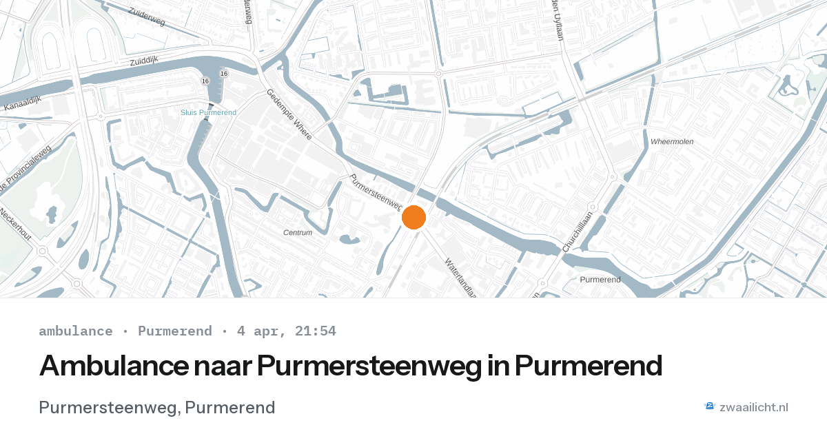 Ambulance naar Purmersteenweg in Purmerend — 4 apr 2026