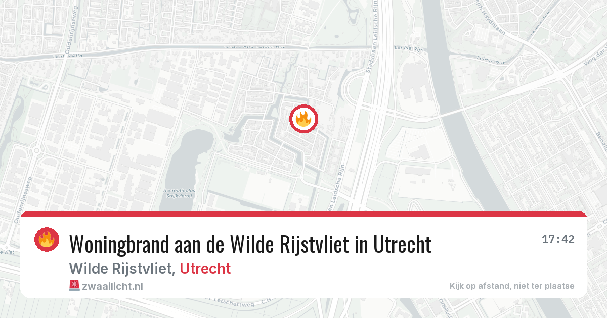 Woningbrand aan de Wilde Rijstvliet in Utrecht — 6 jul 2026