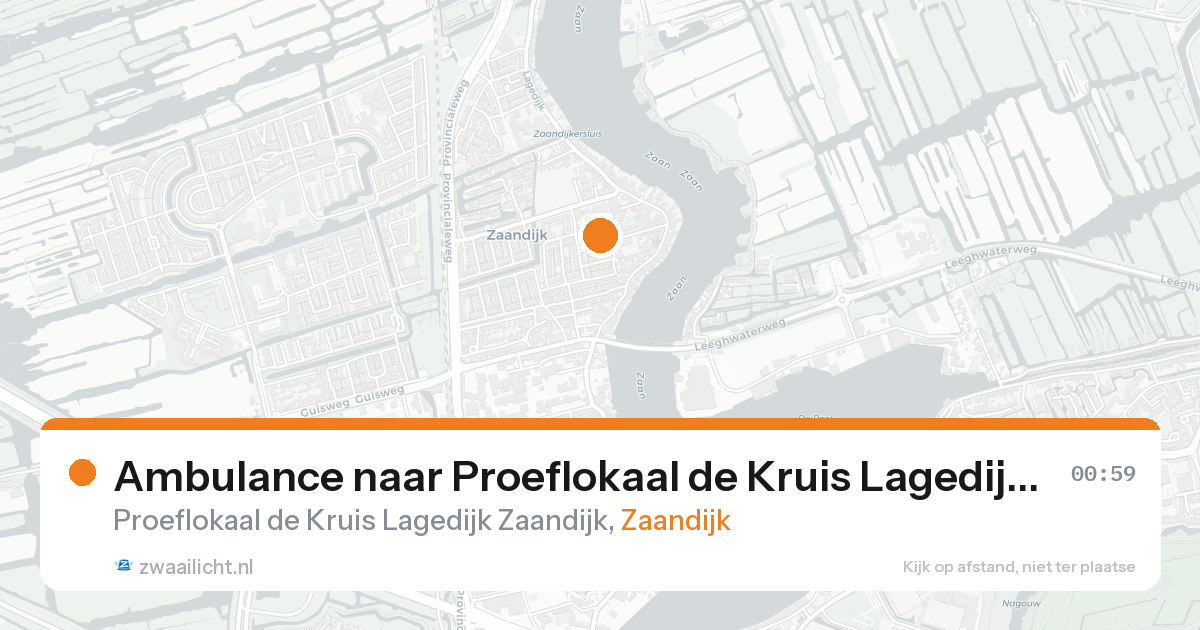 Ambulance naar Proeflokaal de Kruis Lagedijk Zaandijk in Zaandijk — 6 jun 2026