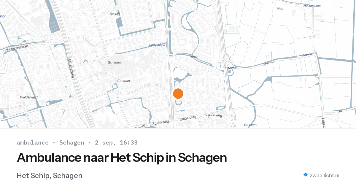 Ambulance naar Het Schip in Schagen — 2 sep 2026