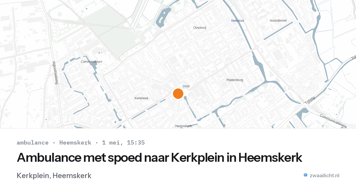 Ambulance met spoed naar Kerkplein in Heemskerk — 1 mei 2026