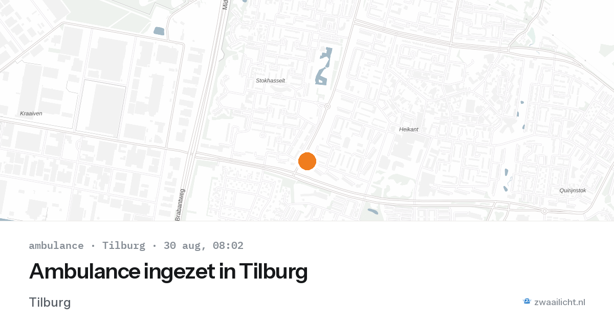 Ambulance ingezet in Tilburg — 30 aug 2026