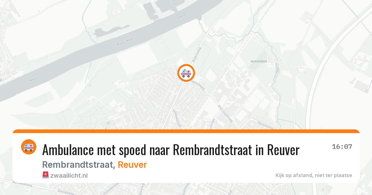 Ambulance met spoed naar Rembrandtstraat in Reuver — 10 jun 2026