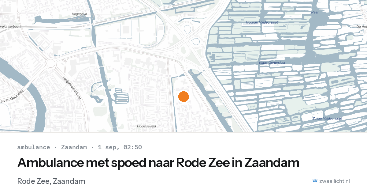 Ambulance met spoed naar Rode Zee in Zaandam — 1 sep 2026