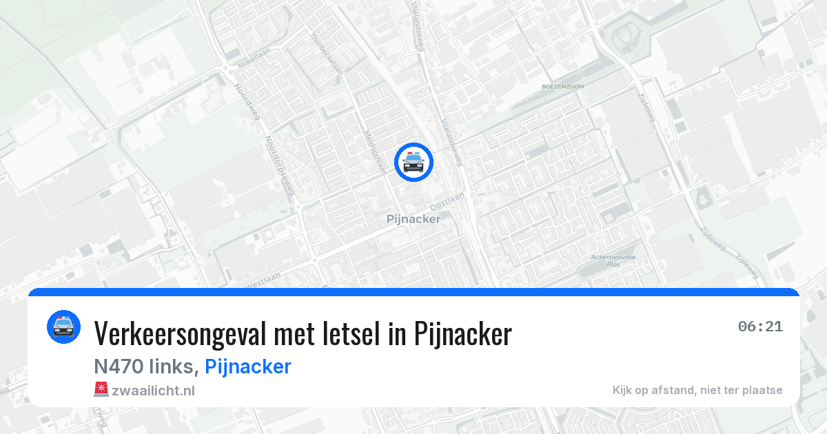 Verkeersongeval met letsel in Pijnacker — 6 aug 2026