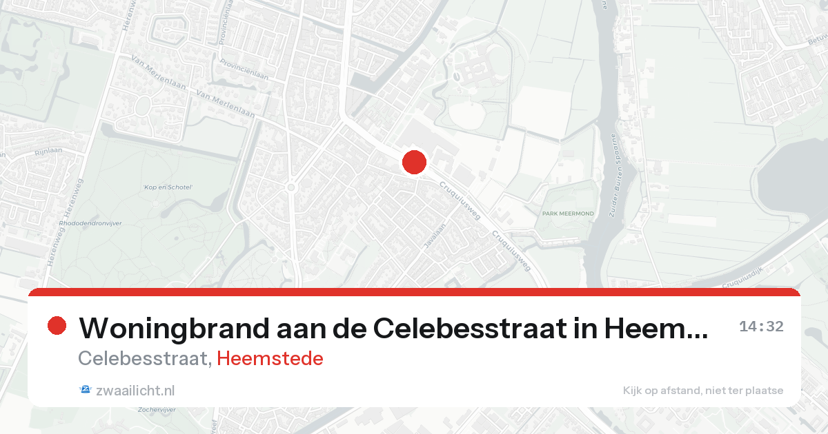 Woningbrand aan de Celebesstraat in Heemstede — 22 aug 2026