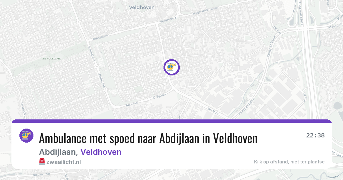 Ambulance met spoed naar Abdijlaan in Veldhoven — 14 jun 2026