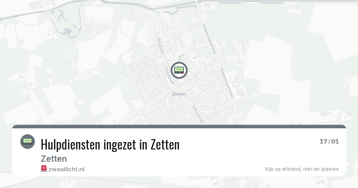Hulpdiensten ingezet in Zetten — 14 jul 2026 | 🚨 Zwaailicht.nl