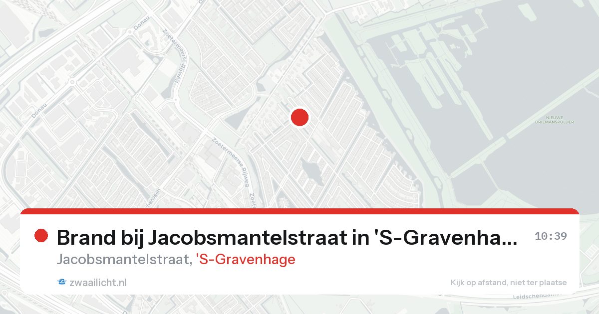 Brand bij Jacobsmantelstraat in 'S-Gravenhage — 15 aug 2026