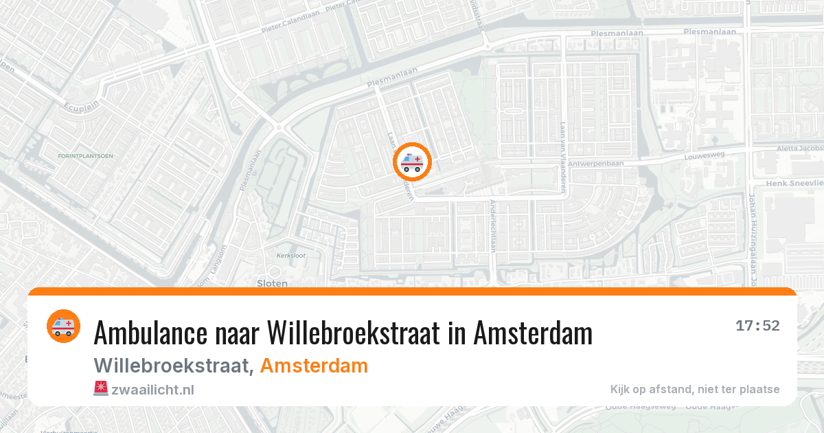 Ambulance naar Willebroekstraat in Amsterdam — 11 jun 2026