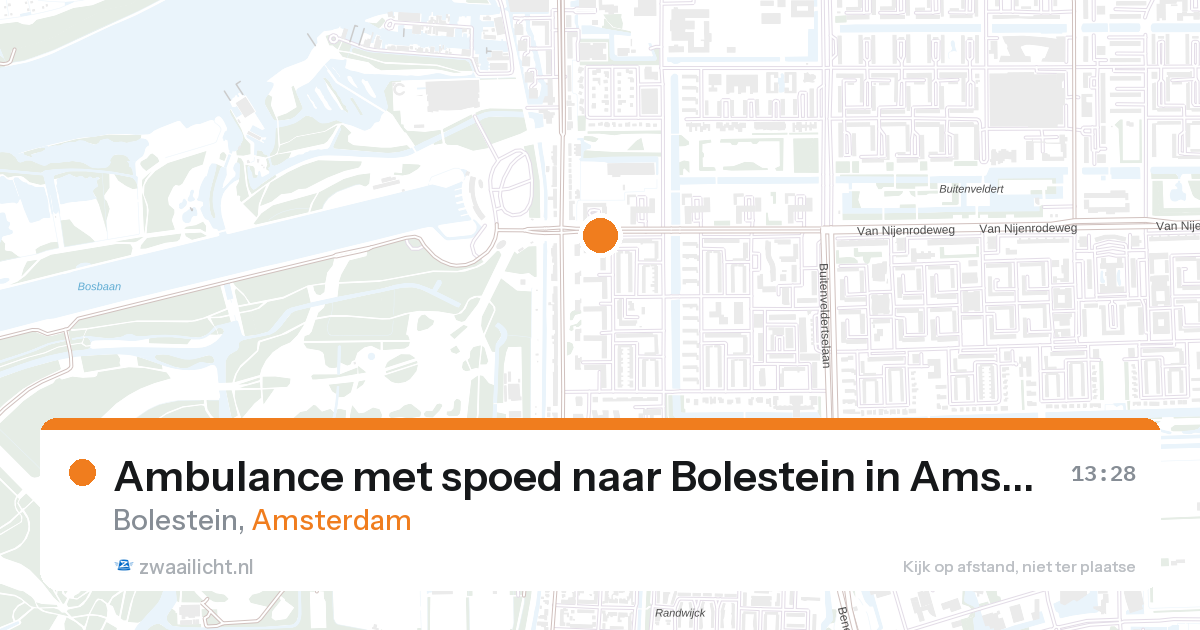 Ambulance met spoed naar Bolestein in Amsterdam — 27 aug 2026