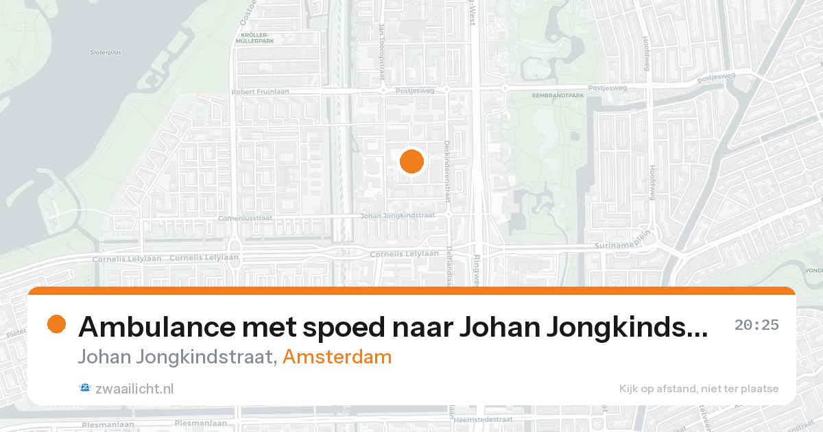 Ambulance met spoed naar Johan Jongkindstraat in Amsterdam — 25 aug 2026
