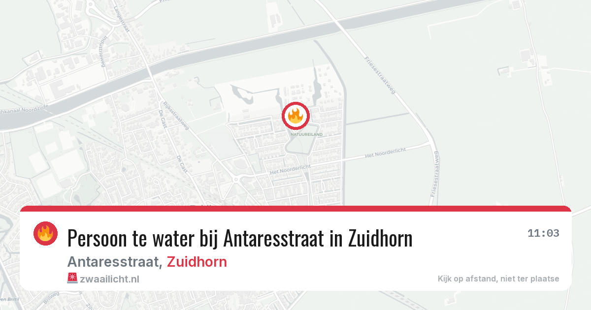 Persoon te water bij Antaresstraat in Zuidhorn — 1 jun 2026