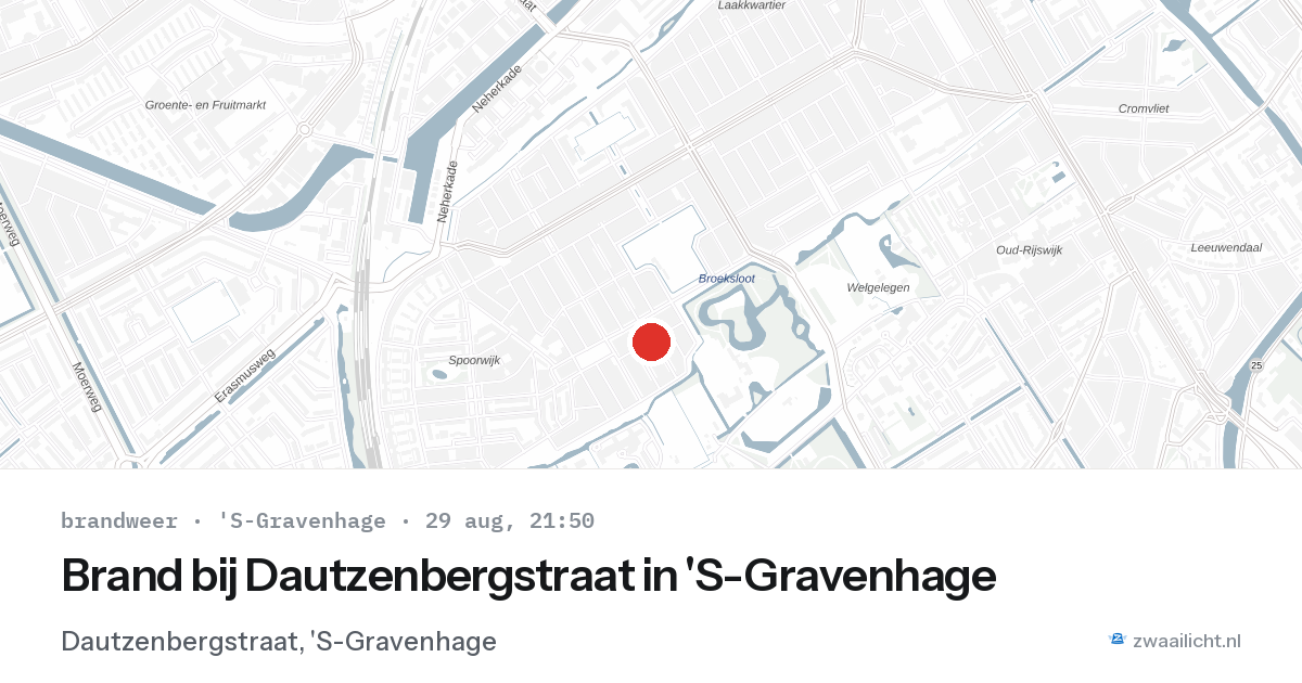 Brand bij Dautzenbergstraat in 'S-Gravenhage — 29 aug 2026