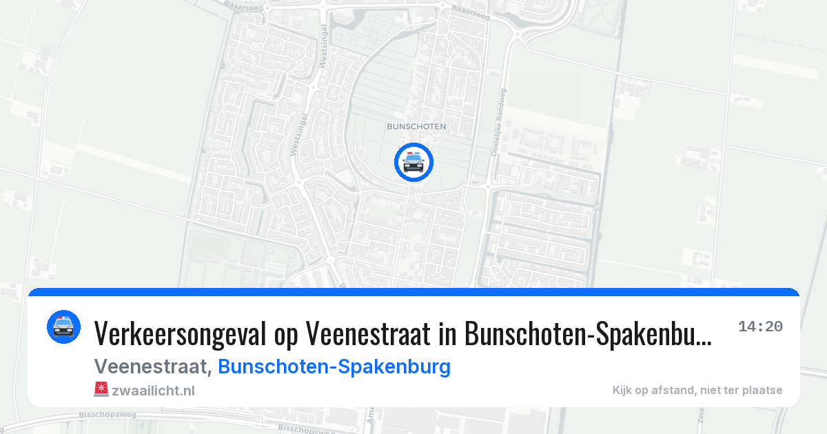 Verkeersongeval op Veenestraat in Bunschoten-Spakenburg — 22 mei 2026