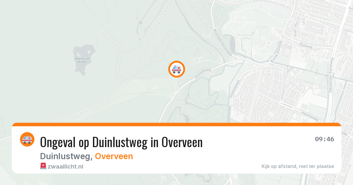 Ongeval op Duinlustweg in Overveen — 15 jun 2026
