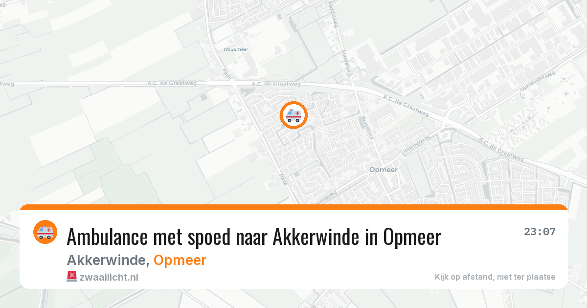Ambulance met spoed naar Akkerwinde in Opmeer — 27 mrt 2026