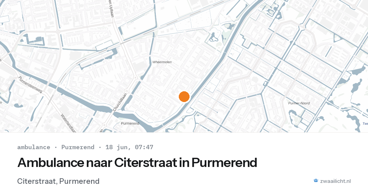Ambulance naar Citerstraat in Purmerend — 18 jun 2026